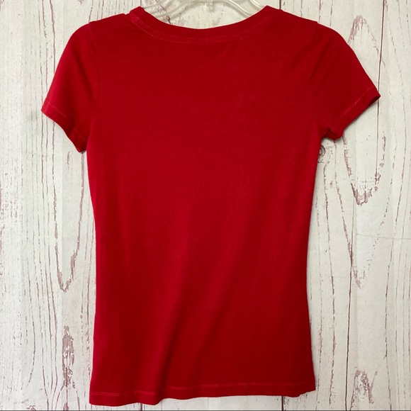 Hollister Juniors S Small T-Shirt Short Sleeve Tee Red Logo Graphic - Picture 4 of 8